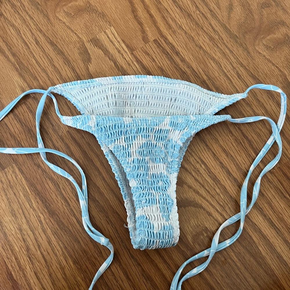 Blue and White Bikini Bottom